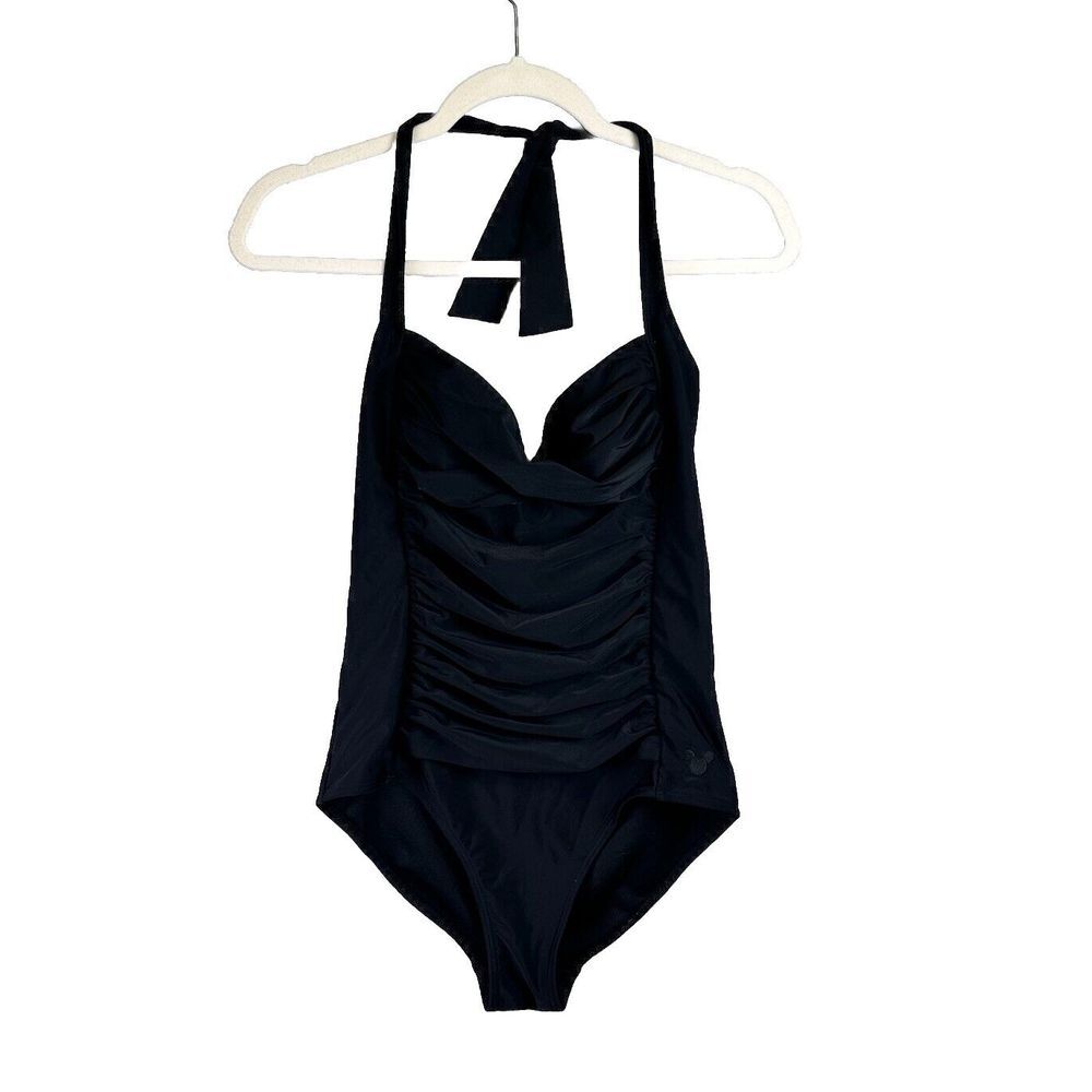Disney Sweetheart Bust Halter Ruched Minnie Mouse Pattern‎ Swimsuit Size Small